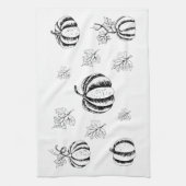 Zwarte pompoen voor Halloween Theedoek (Verticaal)