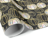 Zwarte pompoenen Halloween met faux glitter Cadeaupapier (Rol Hoek)