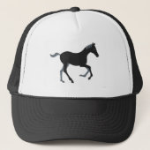 Zwarte pony trucker pet (Voorkant)