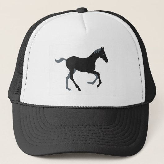 Zwarte pony trucker pet (Voorkant)