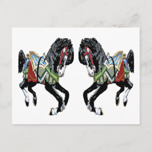 Zwarte pony's briefkaart