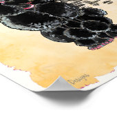 Zwarte poodle Eiffel Tower Paris Art Print (Hoek)