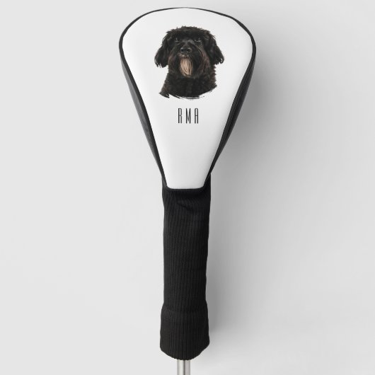 Zwarte Poodle Golfheadcover (Voorkant)
