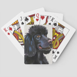 Zwarte Poodle | Hond Watercolor Huisdier Pokerkaarten