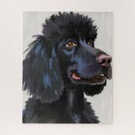 Zwarte Poodle | Honden Watercolor Huisdier Kunst Legpuzzel
