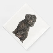 Zwarte Poodle Puppy Hond Huwelijk Feest Verjaardag Servet (Hoek)