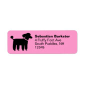 Zwarte Poodle Return Address Labels (Voorkant)
