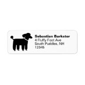 Zwarte Poodle Return Address Labels (Voorkant)