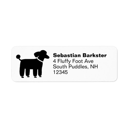 Zwarte Poodle Return Address Labels (Voorkant)