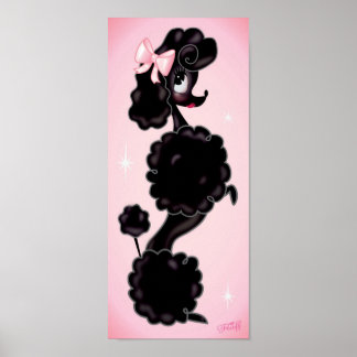 ZWARTE POODLE SITTING POSTER