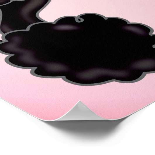 ZWARTE POODLE SITTING POSTER (Hoek)