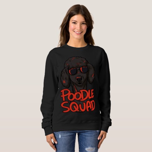 Zwarte Poodle Squad Trui (Voorkant volledig)
