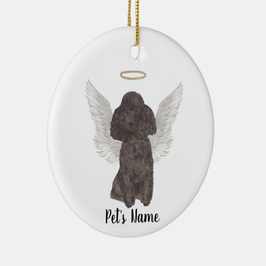 Zwarte Poodle Sympathie Herdenking Keramisch Ornament (Rechts)