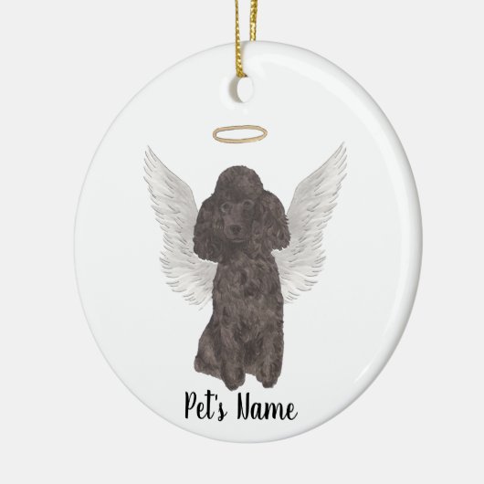 Zwarte Poodle Sympathie Herdenking Keramisch Ornament (Links)