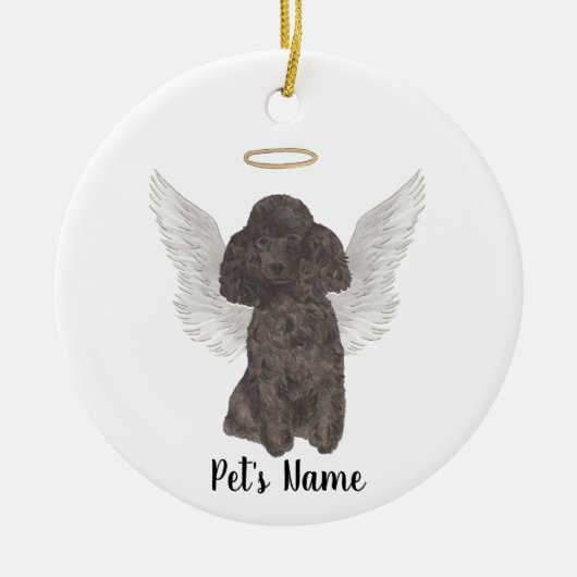 Zwarte Poodle Trost Herdenking Keramisch Ornament (Voorkant)