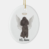 Zwarte Poodle Trost Herdenkingsdienst Keramisch Ornament (Rechts)