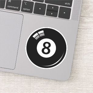 Zwarte pool/biljartkogel nummer 8 sticker