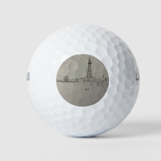 Zwarte Pool Toren Originele Kunst Horloge Vierkant Golfballen
