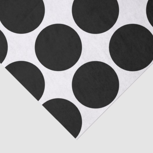 Zwarte poolpunten op wittepapier tissuepapier (Detail)