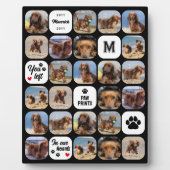 Zwarte poot afdrukken in harten collage hond memor fotoplaat (Voorkant)