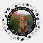 Zwarte poot afdrukken voor altijd in onze harten P Ornament Kaart (Voorkant)