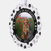 Zwarte poot afdrukken voor altijd in onze harten P Ornament Kaart (Links)