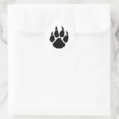 Zwarte poot ronde sticker (Tas)