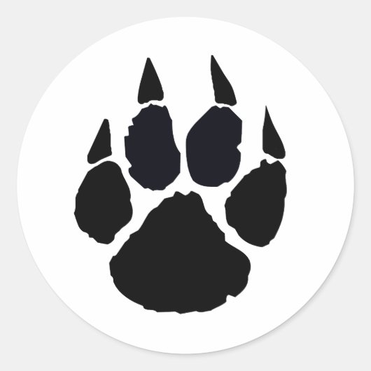 Zwarte poot ronde sticker (Voorkant)