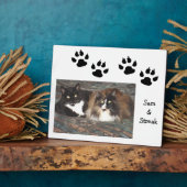 Zwarte Pootafdrukken Huisdier Foto Plaquette Fotoplaat (Zijkant)