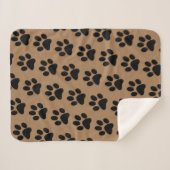 zwarte pootafdrukken op bruin sherpa deken (Voorkant (horizontaal))