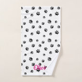 Zwarte Pootafdrukken Patroon Bad Handdoek (Handdoek)