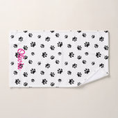 Zwarte Pootafdrukken Patroon Bad Handdoek (Handdoek)