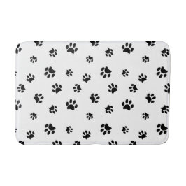 Zwarte Pootafdrukken Patroon Badmat