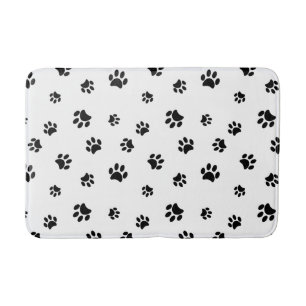 Zwarte Pootafdrukken Patroon Badmat