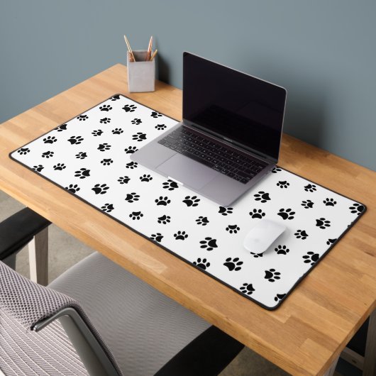 Zwarte Pootafdrukken Patroon Bureaumat (Kantoor 2)