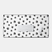 Zwarte Pootafdrukken Patroon Bureaumat (Keyboard & Muis)