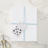 Zwarte Pootafdrukken Patroon Cadeaulabel (Met Touw)