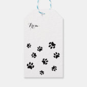 Zwarte Pootafdrukken Patroon Cadeaulabel (Achterkant)