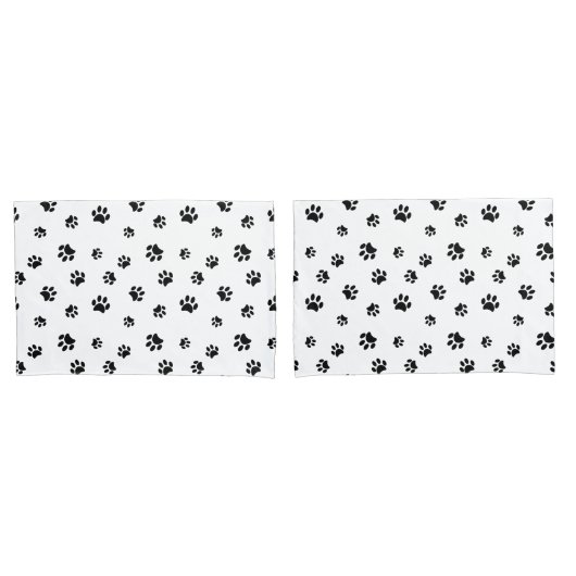 Zwarte Pootafdrukken Patroon Kussensloop (Voorkant-Set)