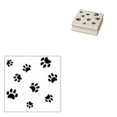 Zwarte Pootafdrukken Patroon Rubberstempel (Gestempeld)