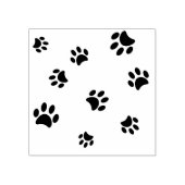 Zwarte Pootafdrukken Patroon Rubberstempel (Afrduk)