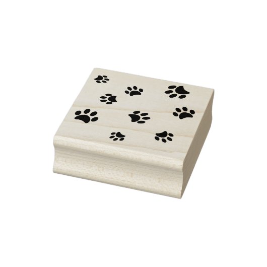 Zwarte Pootafdrukken Patroon Rubberstempel (Stempel)