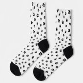 Zwarte Pootafdrukken Patroon Soks Sokken (Links)