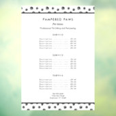 Zwarte Pootafdrukken Professionele Huisdier Salon  Raamsticker (Vel 3)