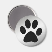 ZWARTE POOTPRINT OP ZILVER MAGNEET (Voorkant / Achterkant)