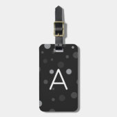 Zwarte Pop Dots Bagagelabel (Voorkant verticaal)
