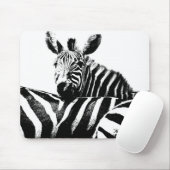 Zwarte Pop Kunst Zebras Trendy Sjabloon Muismat (Met muis)