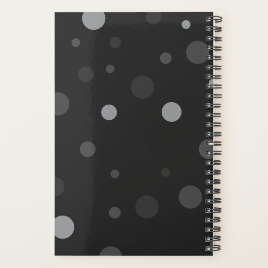 Zwarte Pop Stippen Jaar Wekelijks Planner (Achterkant)