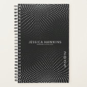 Zwarte Pop Stippen Jaar Wekelijks Planner (Voorkant)