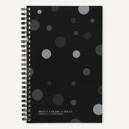 Zwarte Pop Stippen Spiraal Gebonden Notitieboek